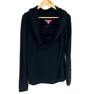 Lilly Pulitzer Top Size Small Womens Black Belinda Knit Off Shoulder Pullover